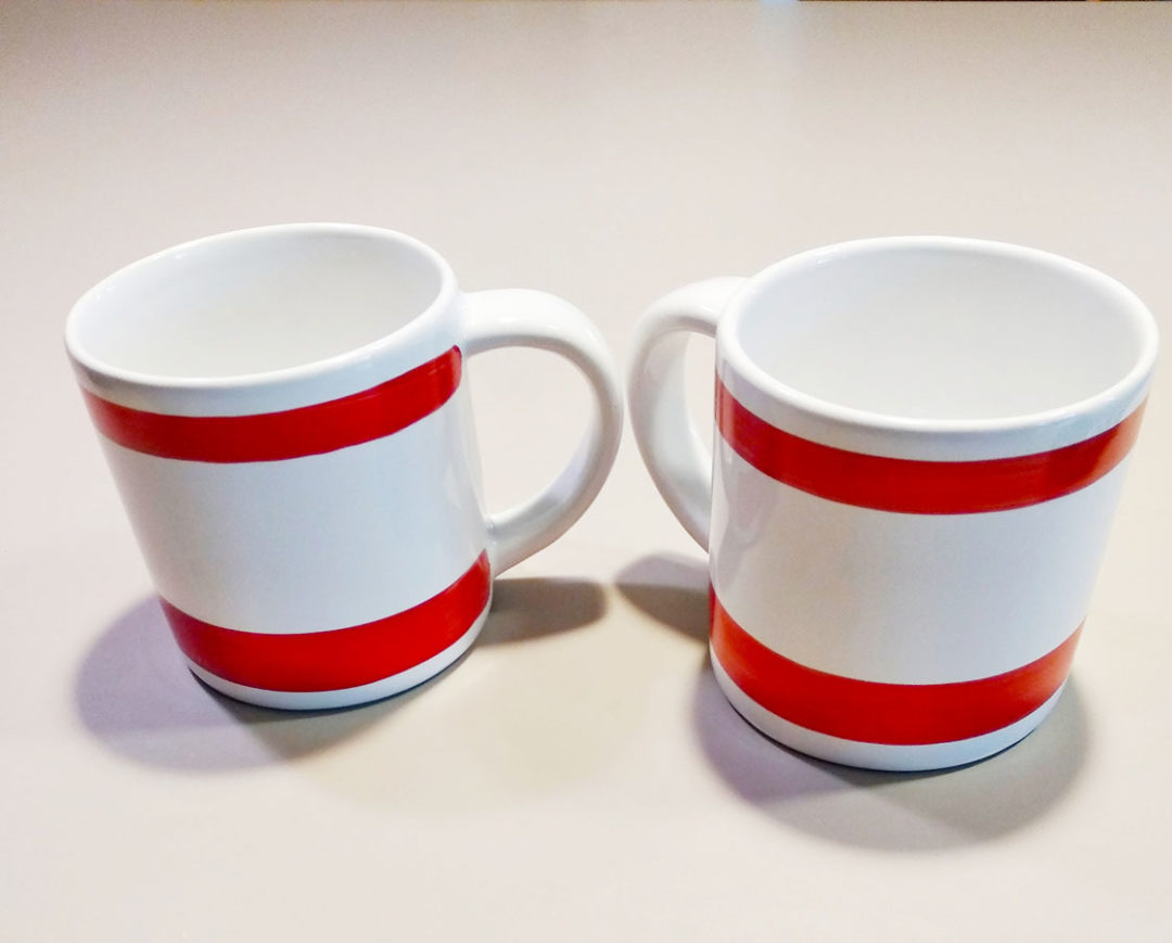 mugs céramique rouge et blanc design by ASA Sélection