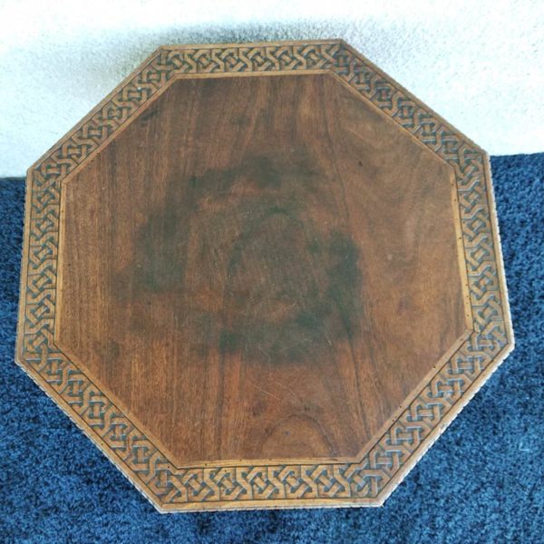 Table bois plateau octogonal