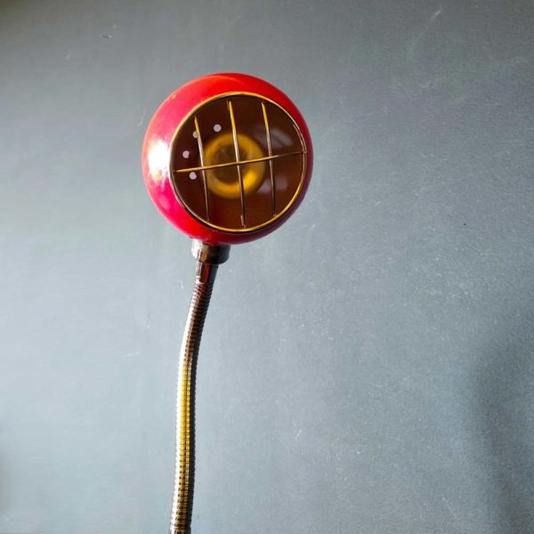 lampe de bureau à pince boule rouge