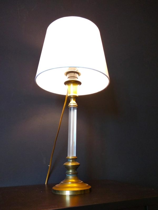 lampe en laiton à colonne